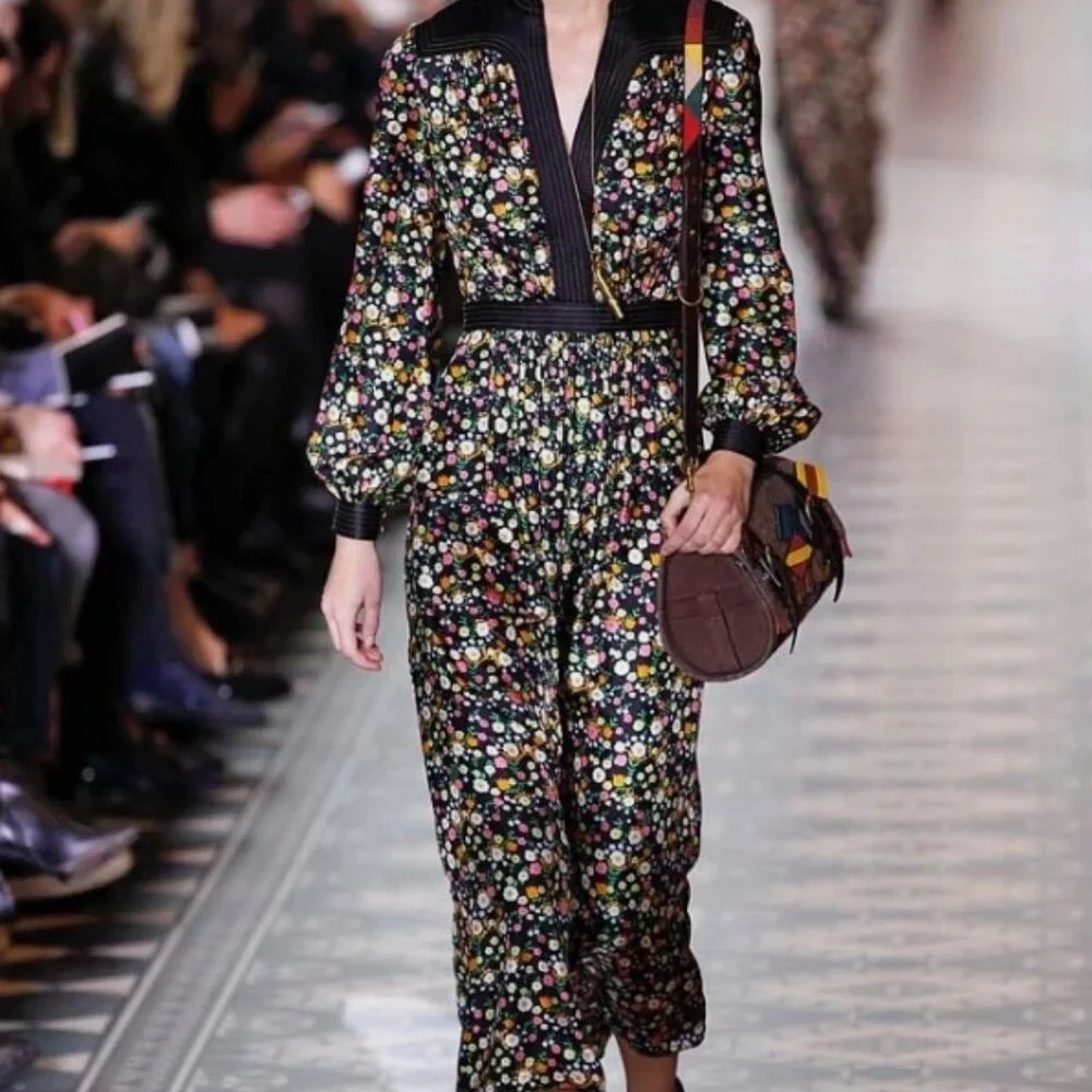 NWOT Tory Burch Runway Fall Collect 2016 NY Floral Silk Midi Dress S $629